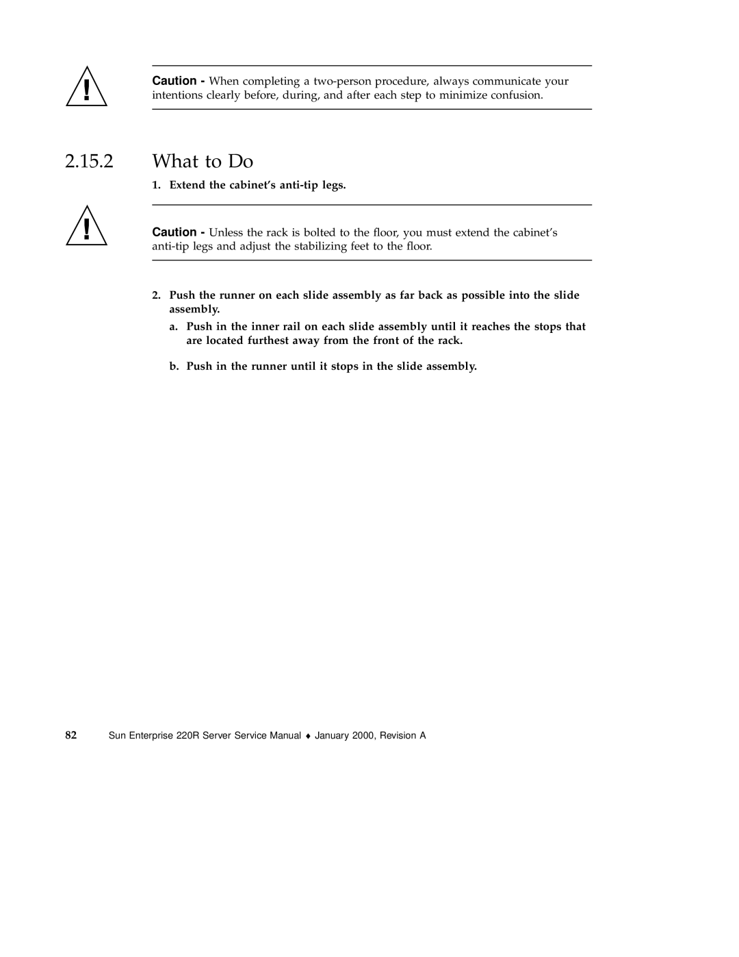 Sun Microsystems 220R service manual What to Do 