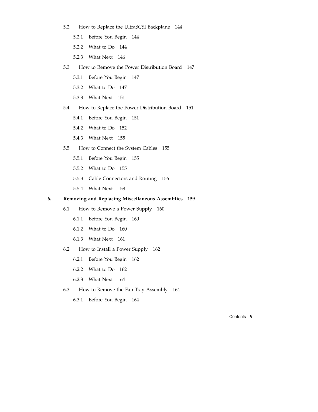 Sun Microsystems 220R service manual Removing and Replacing Miscellaneous Assemblies 159 