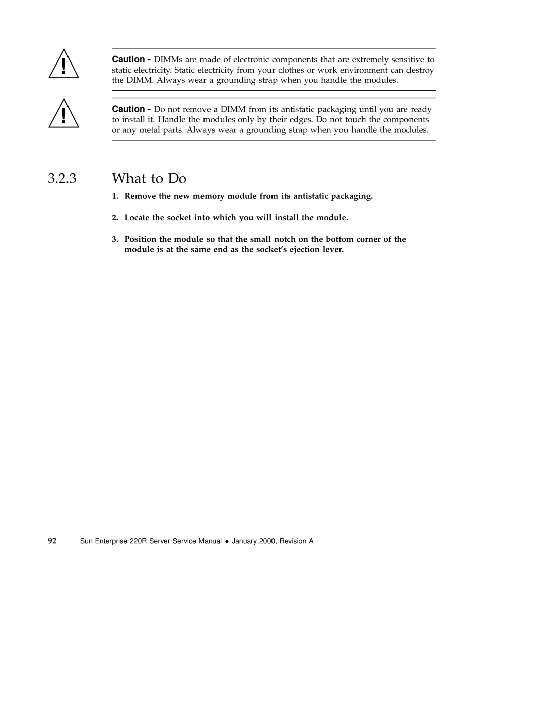 Sun Microsystems 220R service manual What to Do 