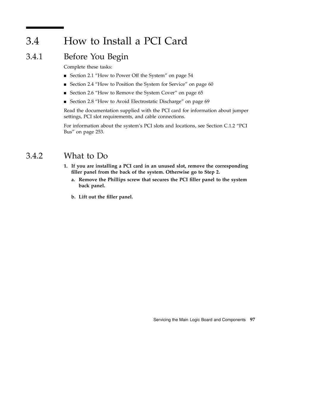 Sun Microsystems 220R service manual How to Install a PCI Card, Before You Begin 