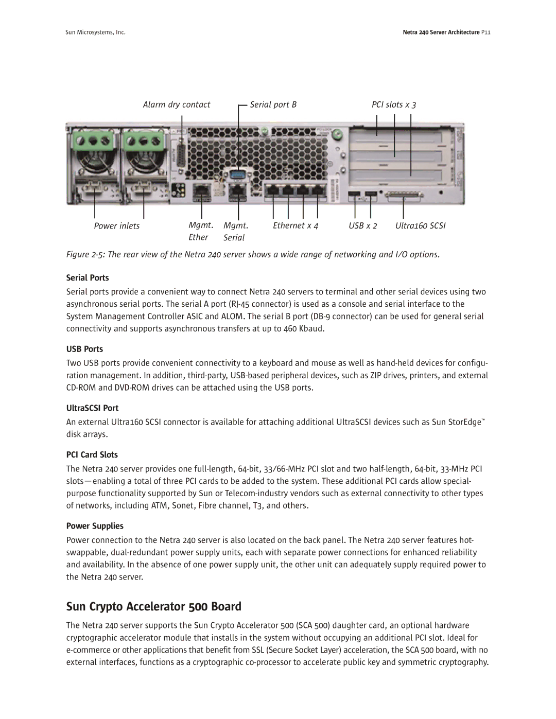 Sun Microsystems 240 manual Sun Crypto Accelerator 500 Board, Ether Serial 