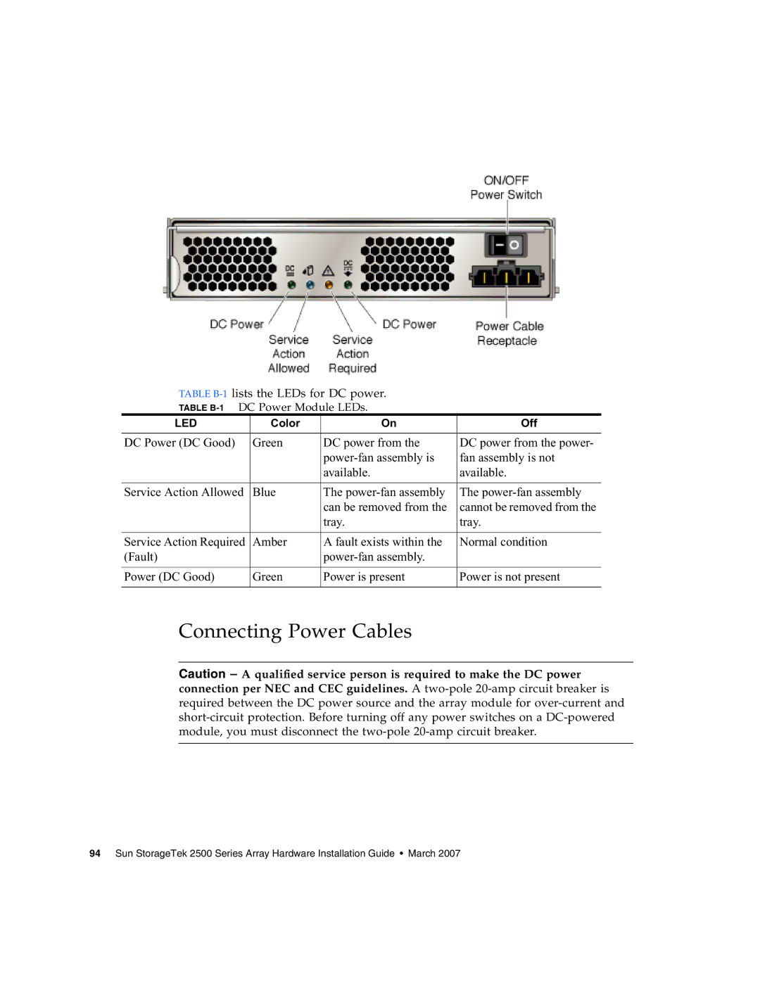 Sun Microsystems 2500 manual Connecting Power Cables 