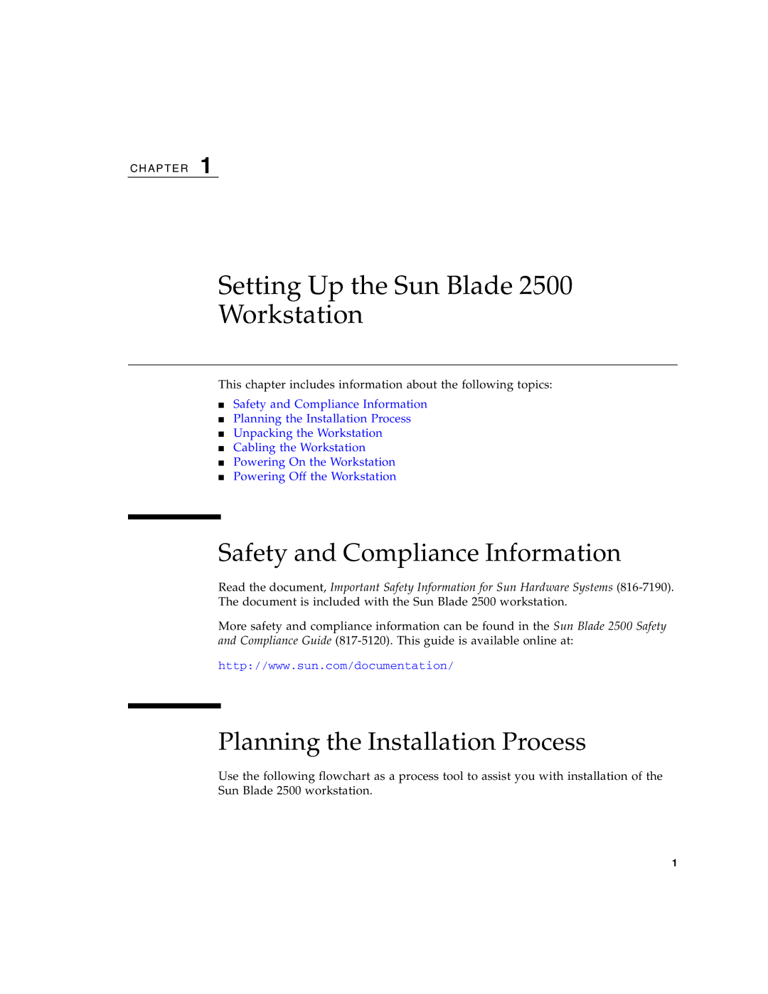 Sun Microsystems 2500 manual Safety and Compliance Information, Planning the Installation Process 