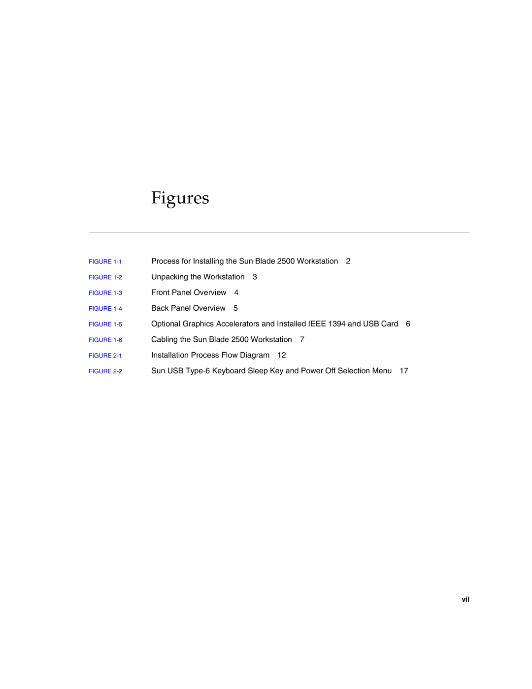 Sun Microsystems 2500 manual Figures 