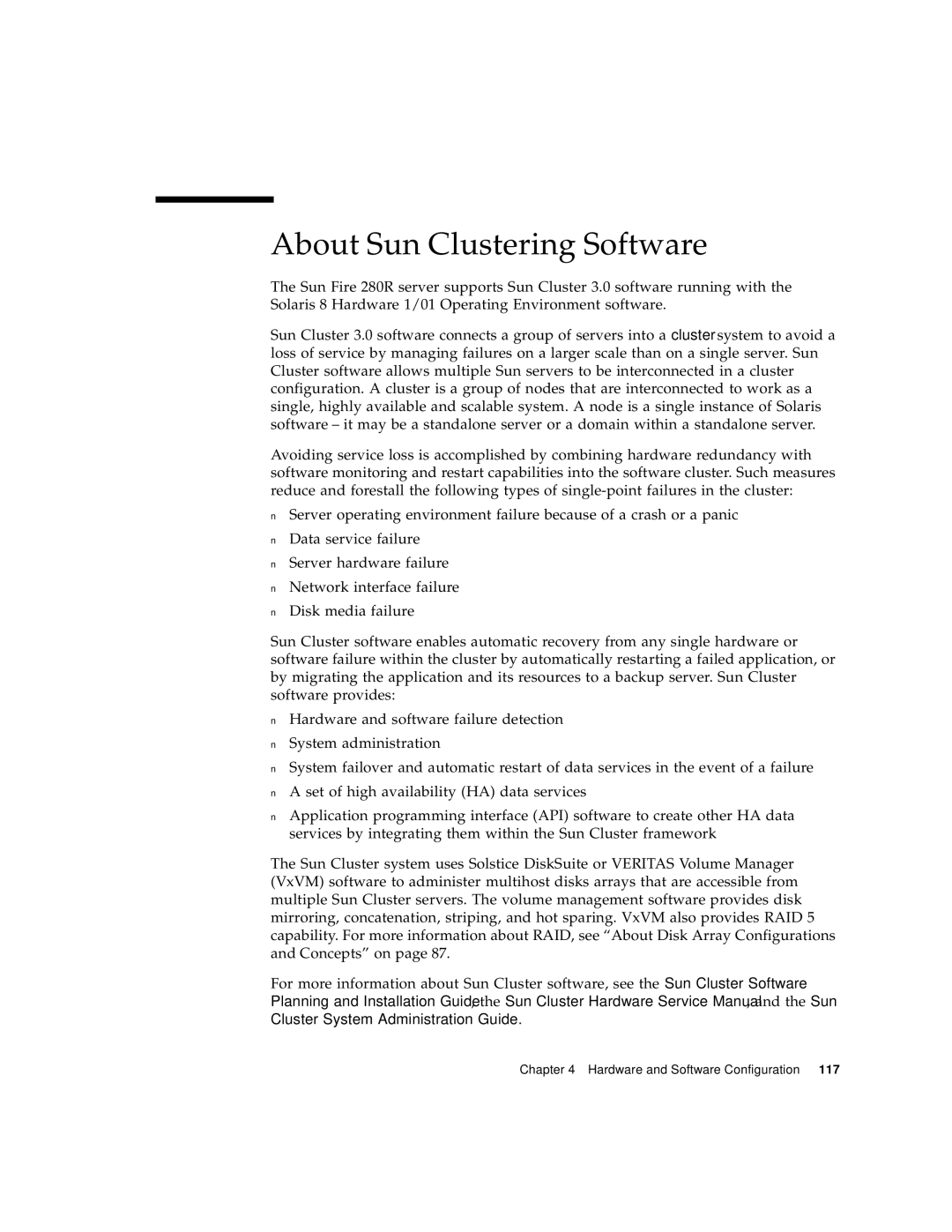 Sun Microsystems 280R manual About Sun Clustering Software 