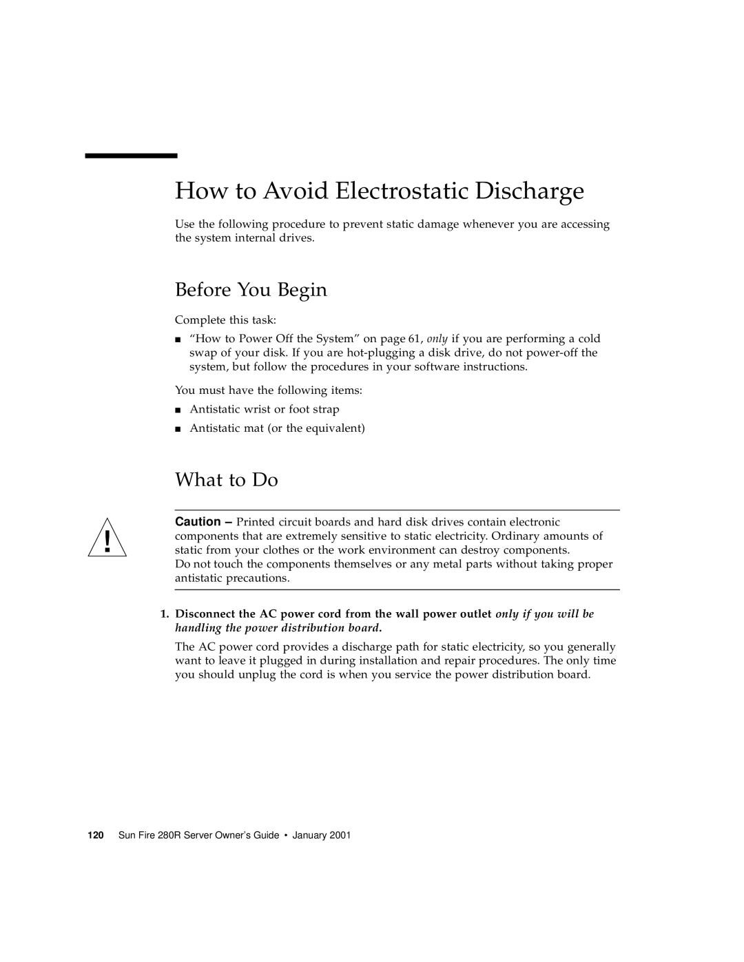 Sun Microsystems 280R manual How to Avoid Electrostatic Discharge, Before You Begin 