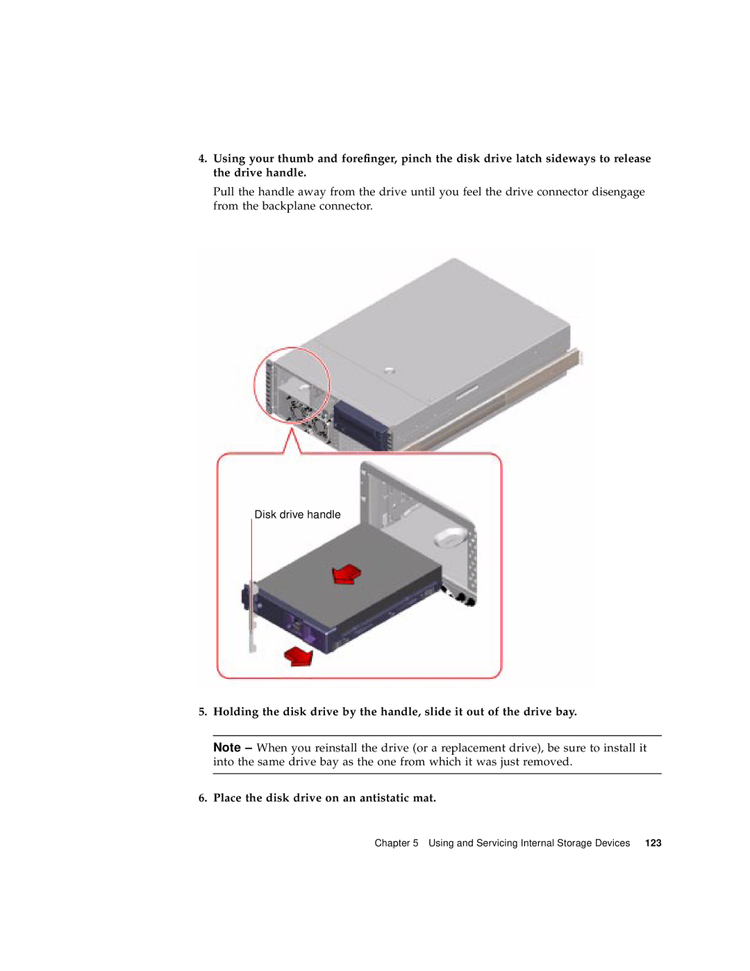 Sun Microsystems 280R manual Disk drive handle 