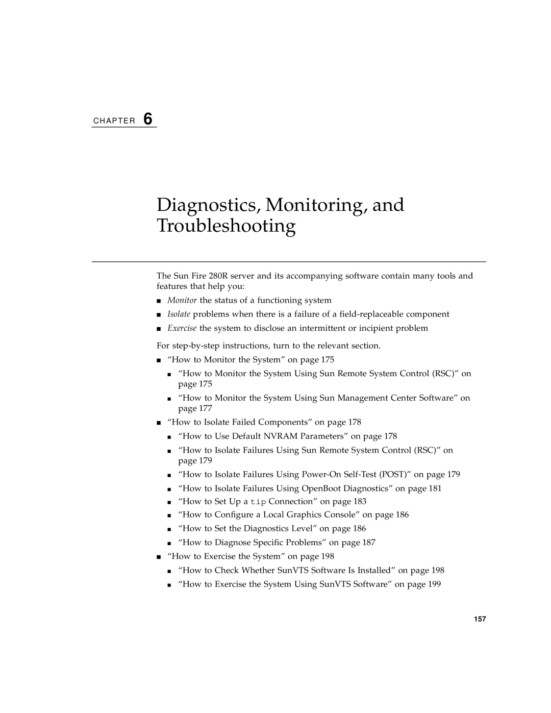 Sun Microsystems 280R manual Diagnostics, Monitoring, Troubleshooting 