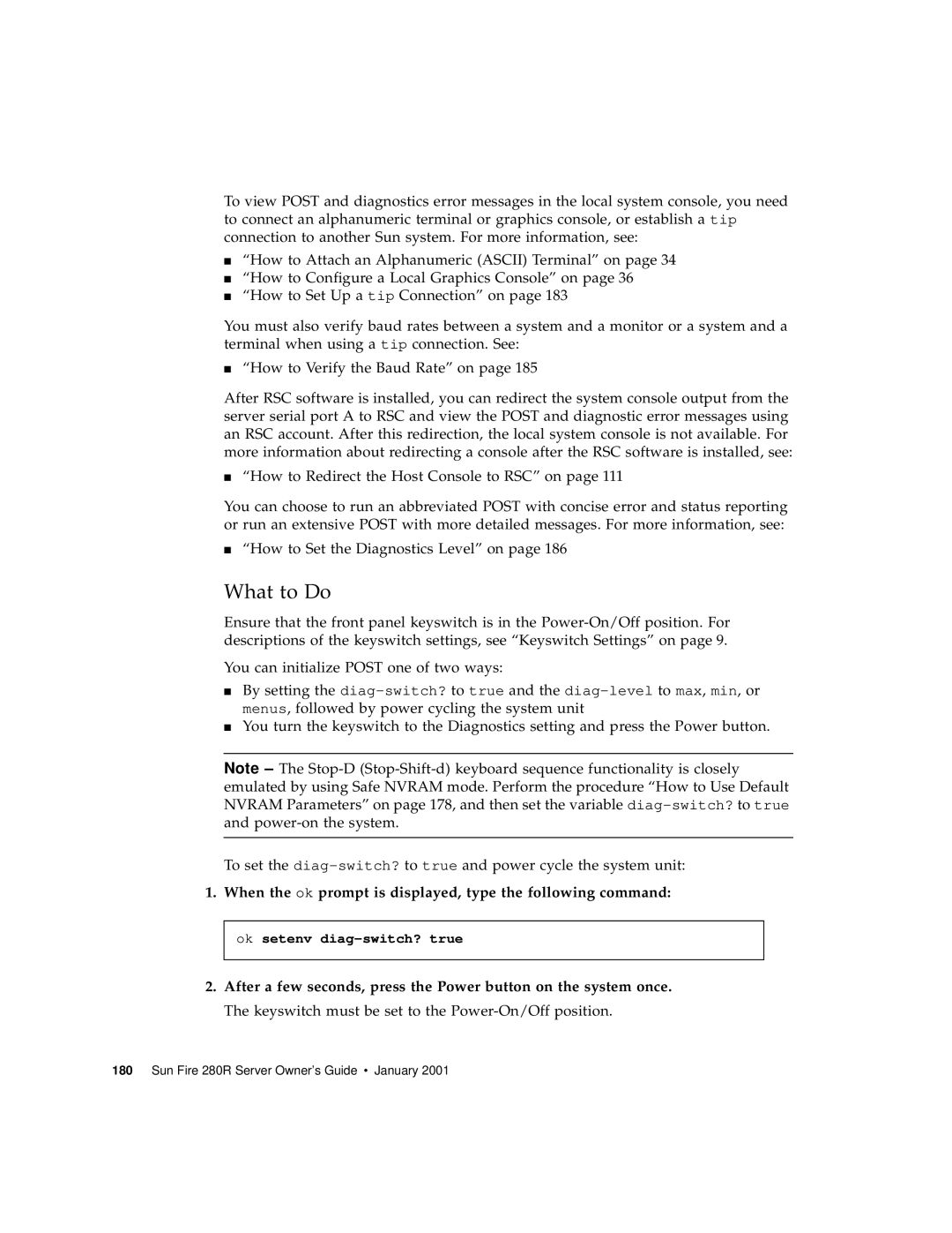 Sun Microsystems 280R manual Ok setenv diag-switch? true 