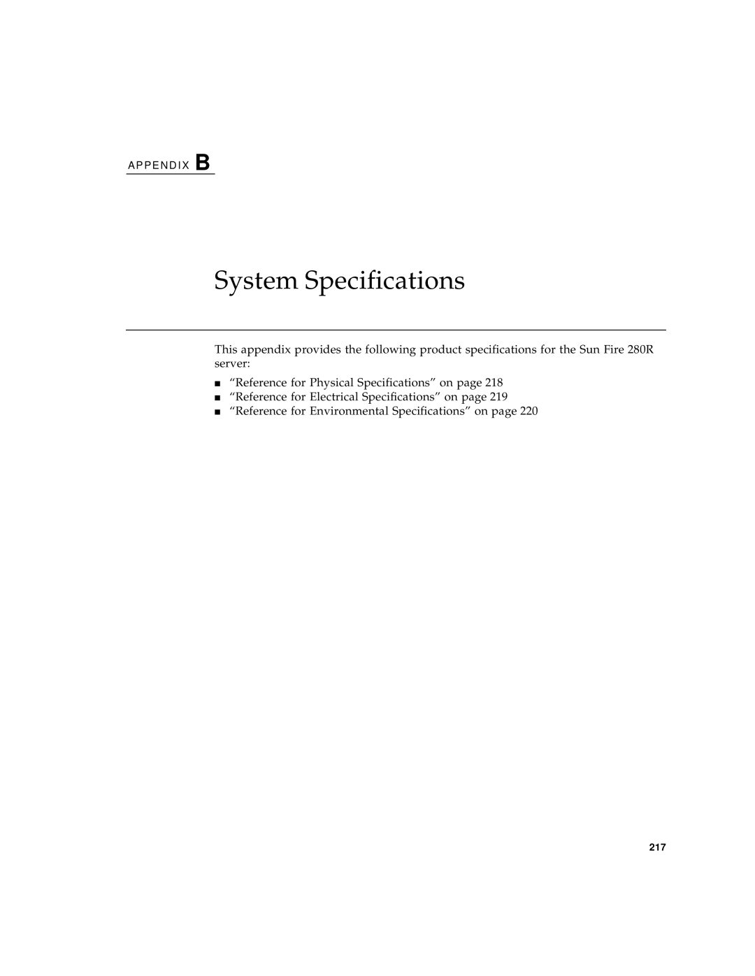 Sun Microsystems 280R manual System Specifications 