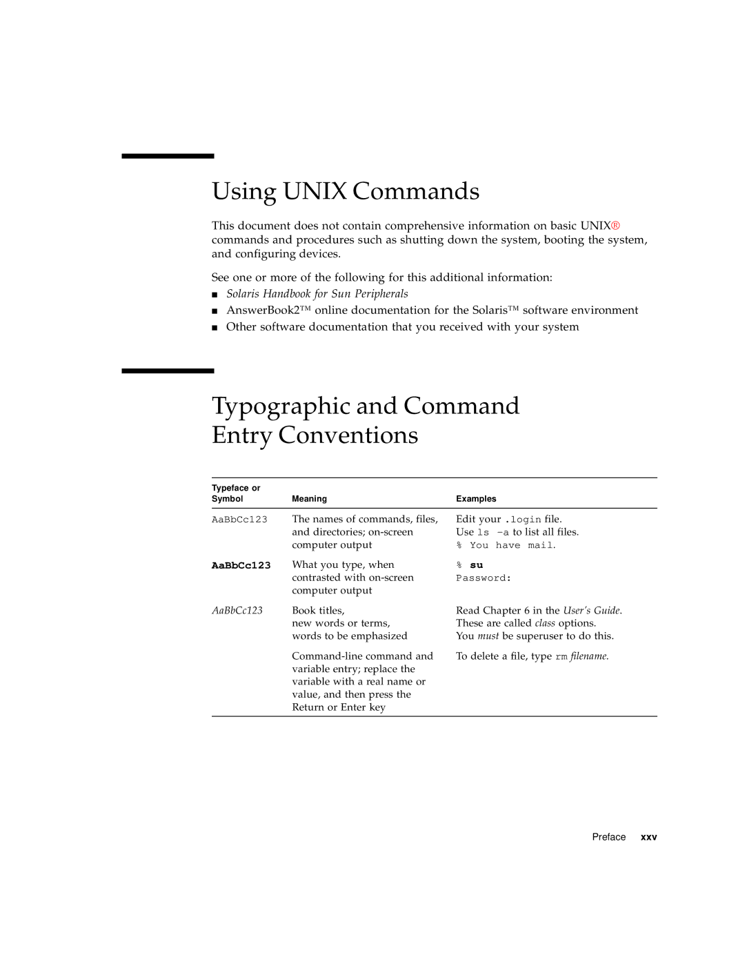 Sun Microsystems 280R manual Using Unix Commands, Typographic and Command Entry Conventions 