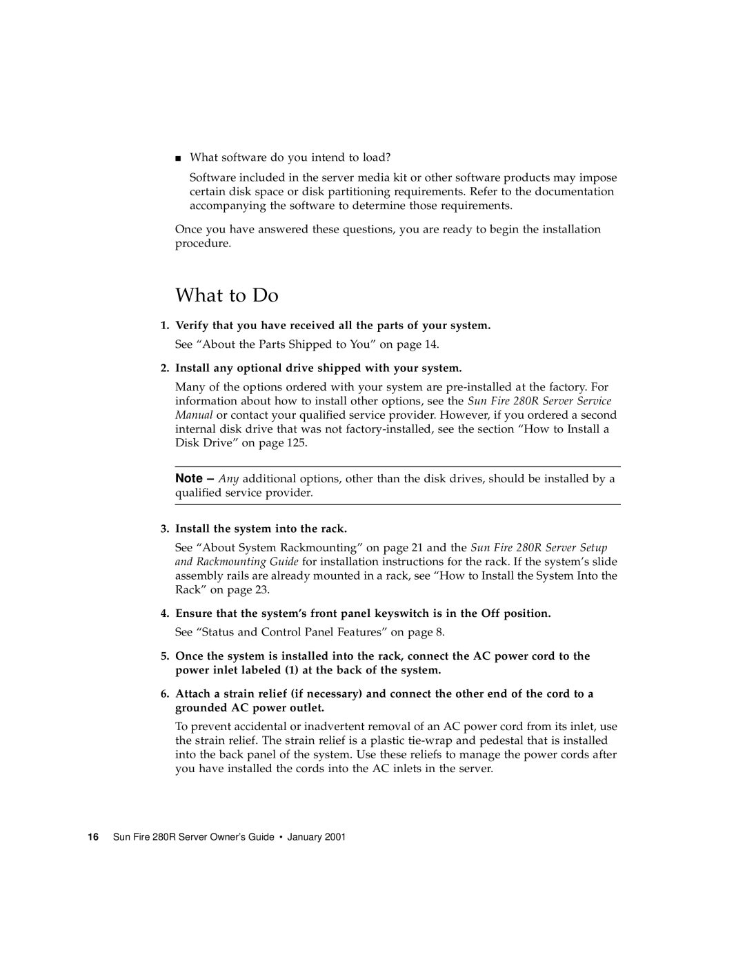 Sun Microsystems 280R manual What to Do 