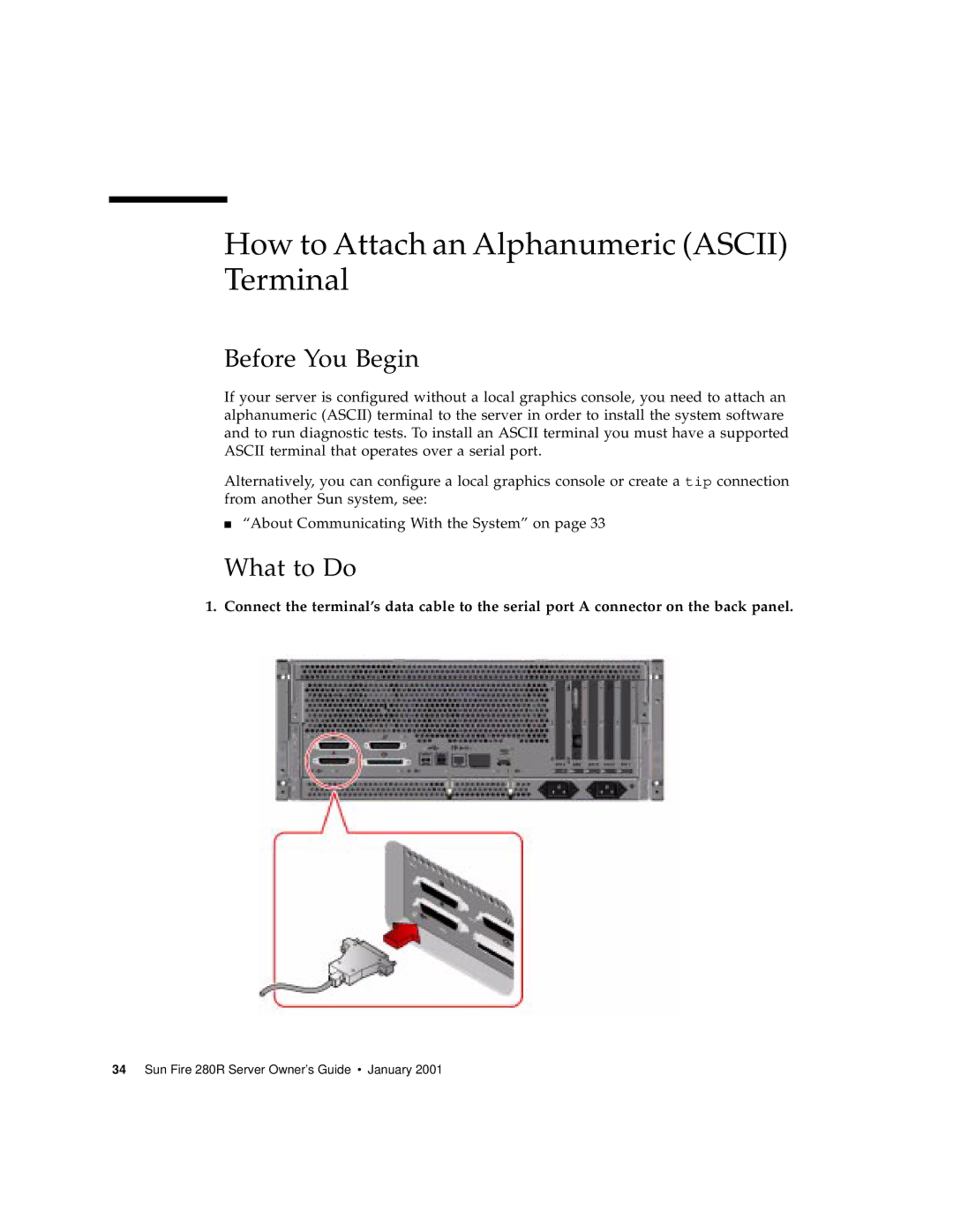 Sun Microsystems 280R manual How to Attach an Alphanumeric Ascii Terminal, Before You Begin 