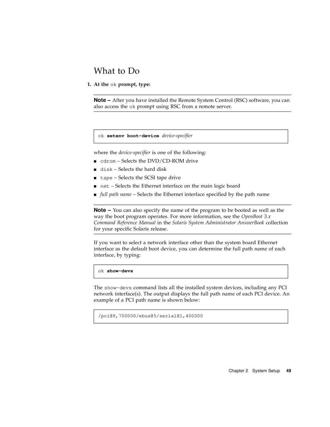 Sun Microsystems 280R manual What to Do, At the ok prompt, type 