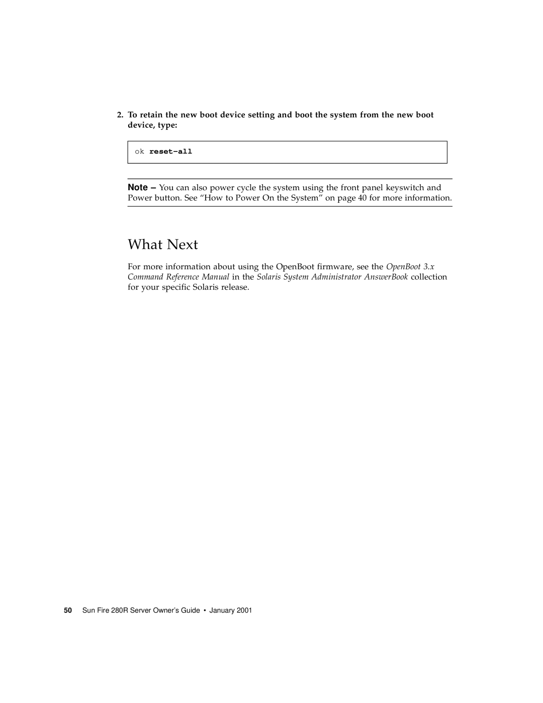 Sun Microsystems 280R manual Ok reset-all 