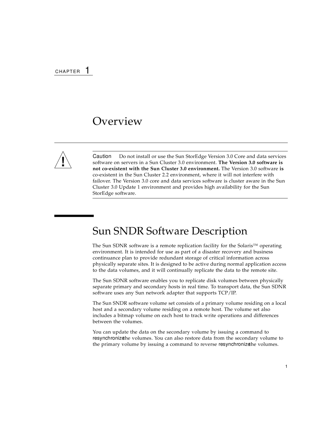 Sun Microsystems 3 manual Overview, Sun Sndr Software Description 