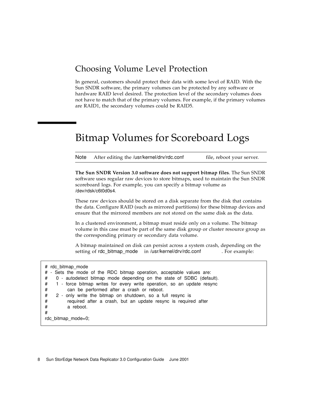 Sun Microsystems 3 manual Bitmap Volumes for Scoreboard Logs, Choosing Volume Level Protection 