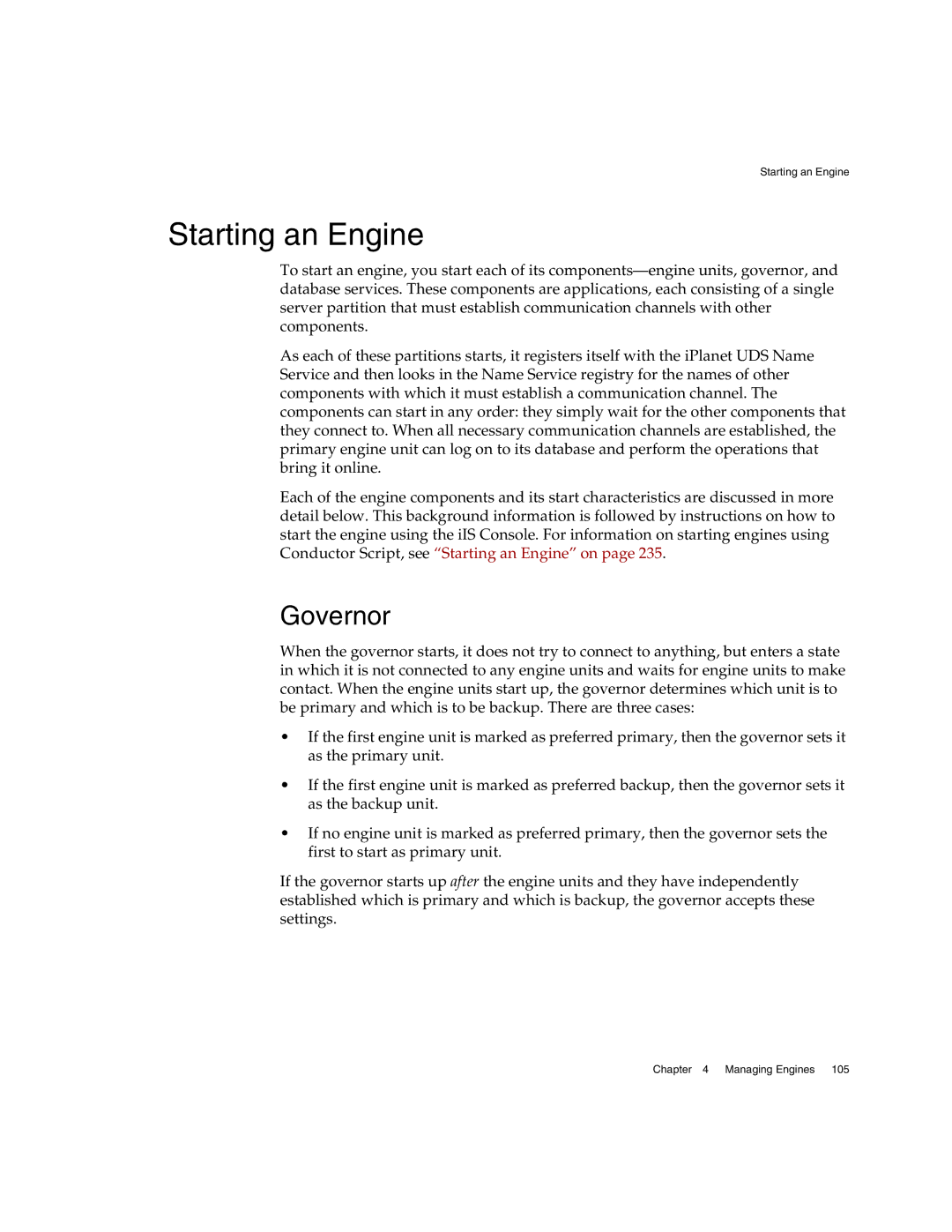 Sun Microsystems 3 manual Starting an Engine, Governor 