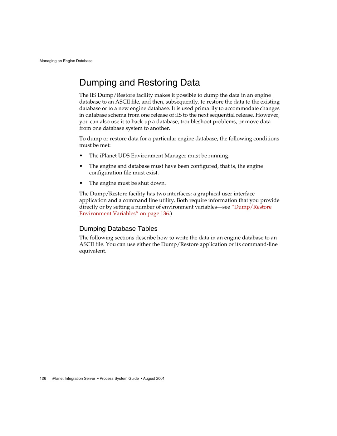 Sun Microsystems 3 manual Dumping and Restoring Data, Dumping Database Tables 