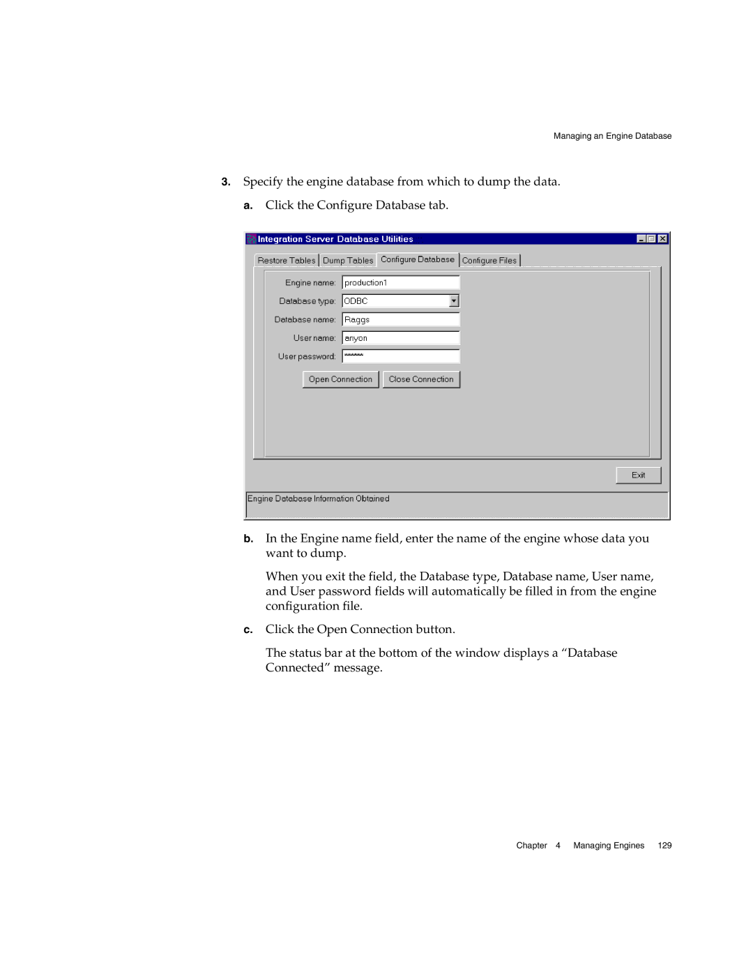 Sun Microsystems 3 manual Managing an Engine Database 