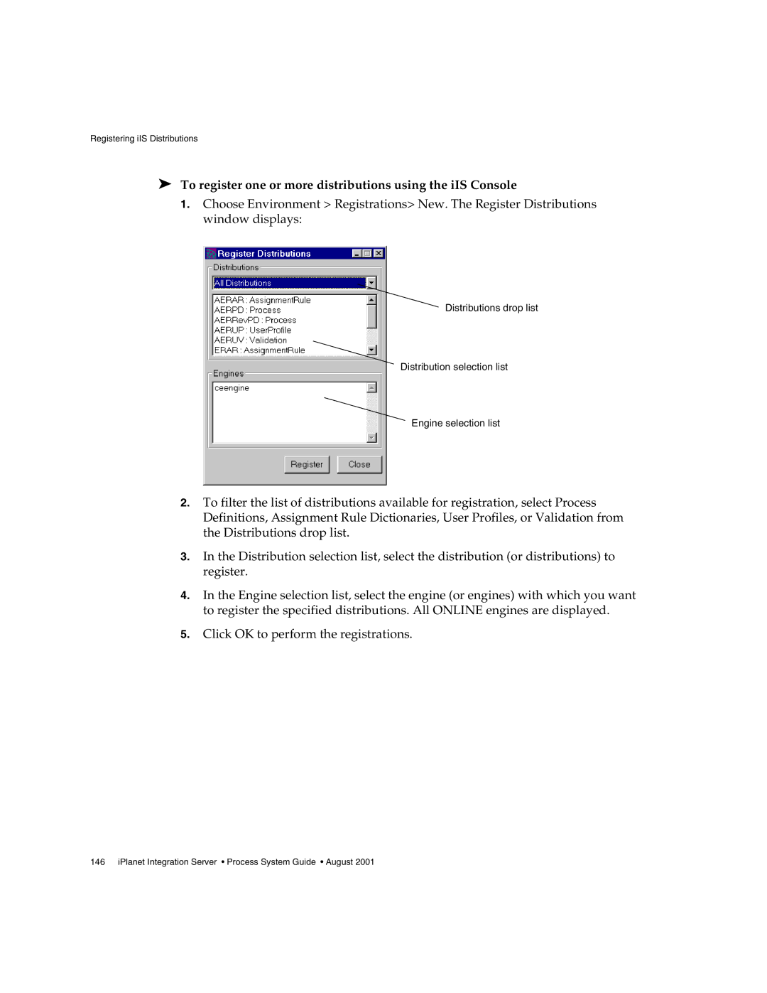 Sun Microsystems 3 manual To register one or more distributions using the iIS Console 