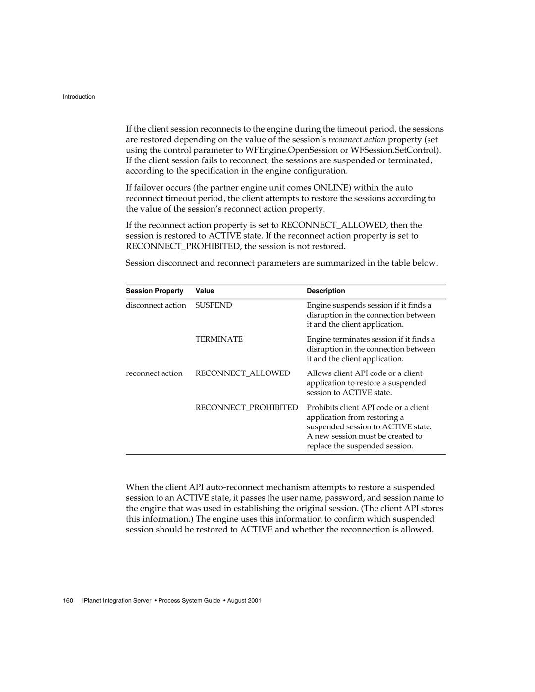 Sun Microsystems 3 manual Suspend, Terminate, Reconnectallowed, Reconnectprohibited 