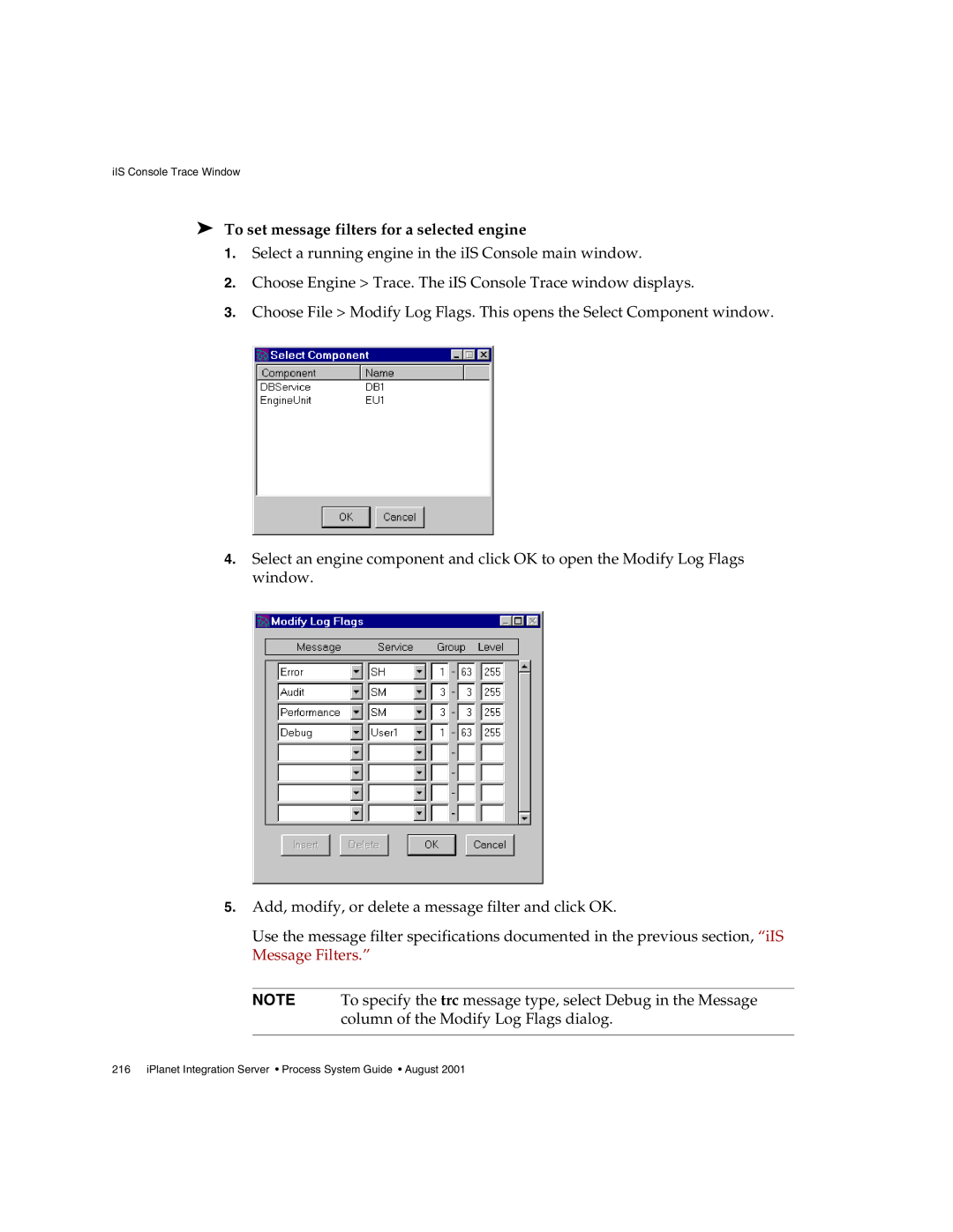 Sun Microsystems 3 manual To set message filters for a selected engine 