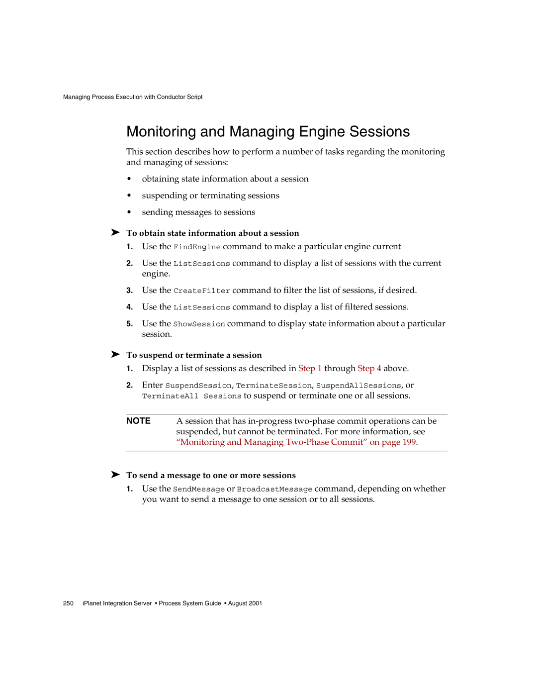 Sun Microsystems 3 manual Monitoring and Managing Engine Sessions, To suspend or terminate a session 