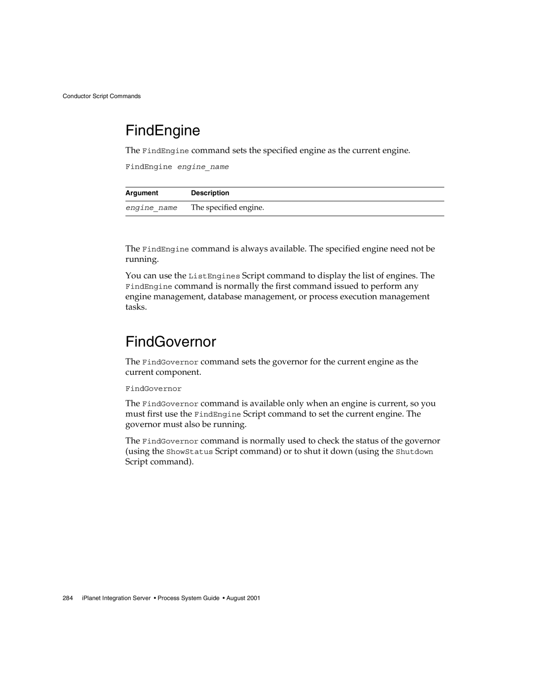 Sun Microsystems 3 manual FindEngine, FindGovernor 