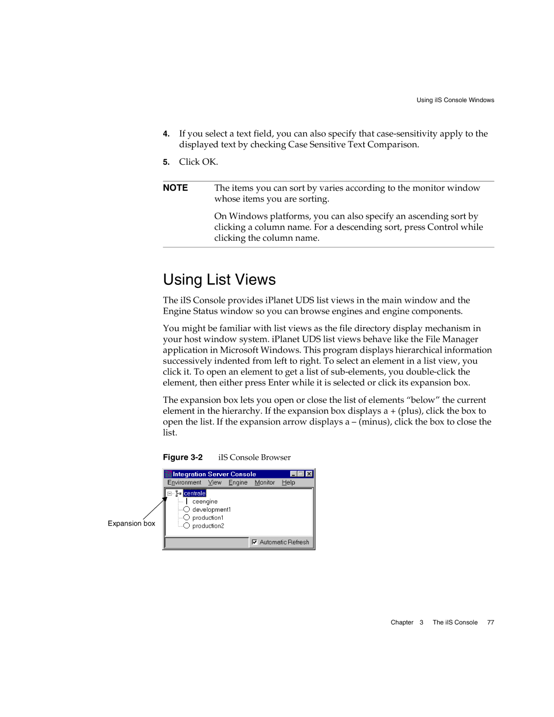 Sun Microsystems 3 manual Using List Views, 2iIS Console Browser 