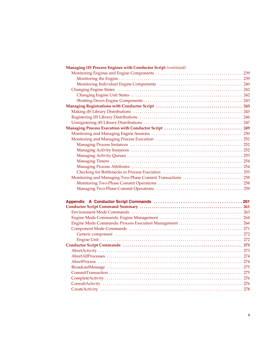 Sun Microsystems 3 manual Appendix a Conductor Script Commands 261 