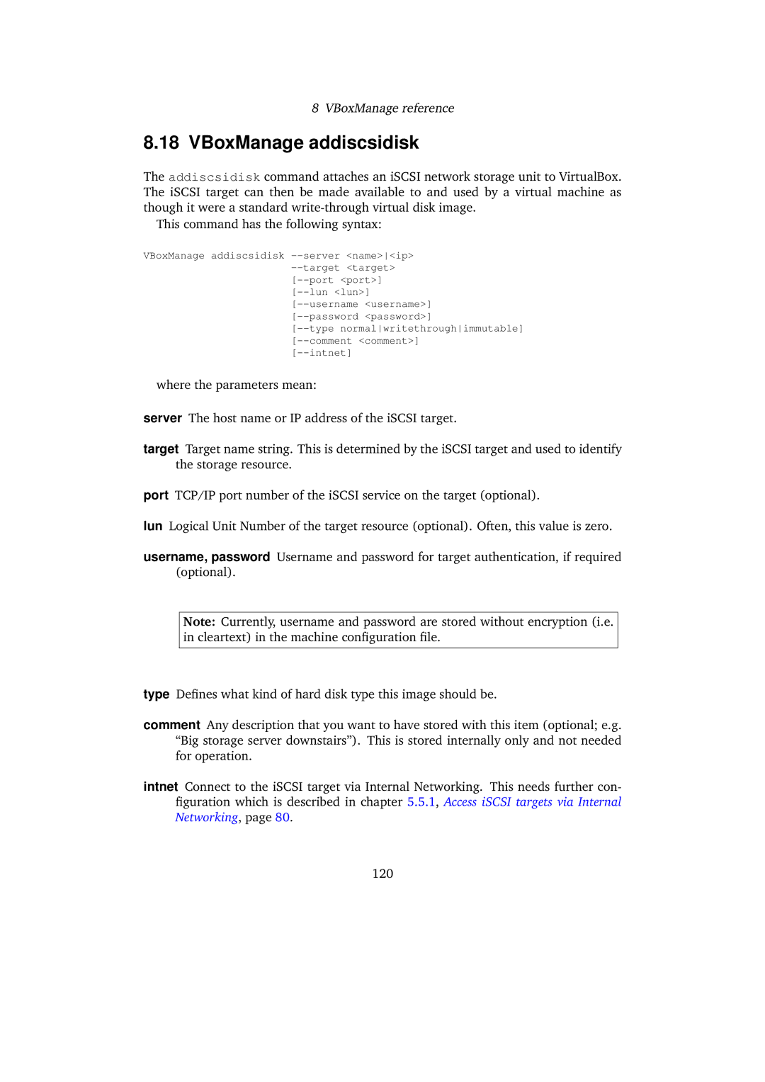 Sun Microsystems 3.0.0 user manual VBoxManage addiscsidisk 