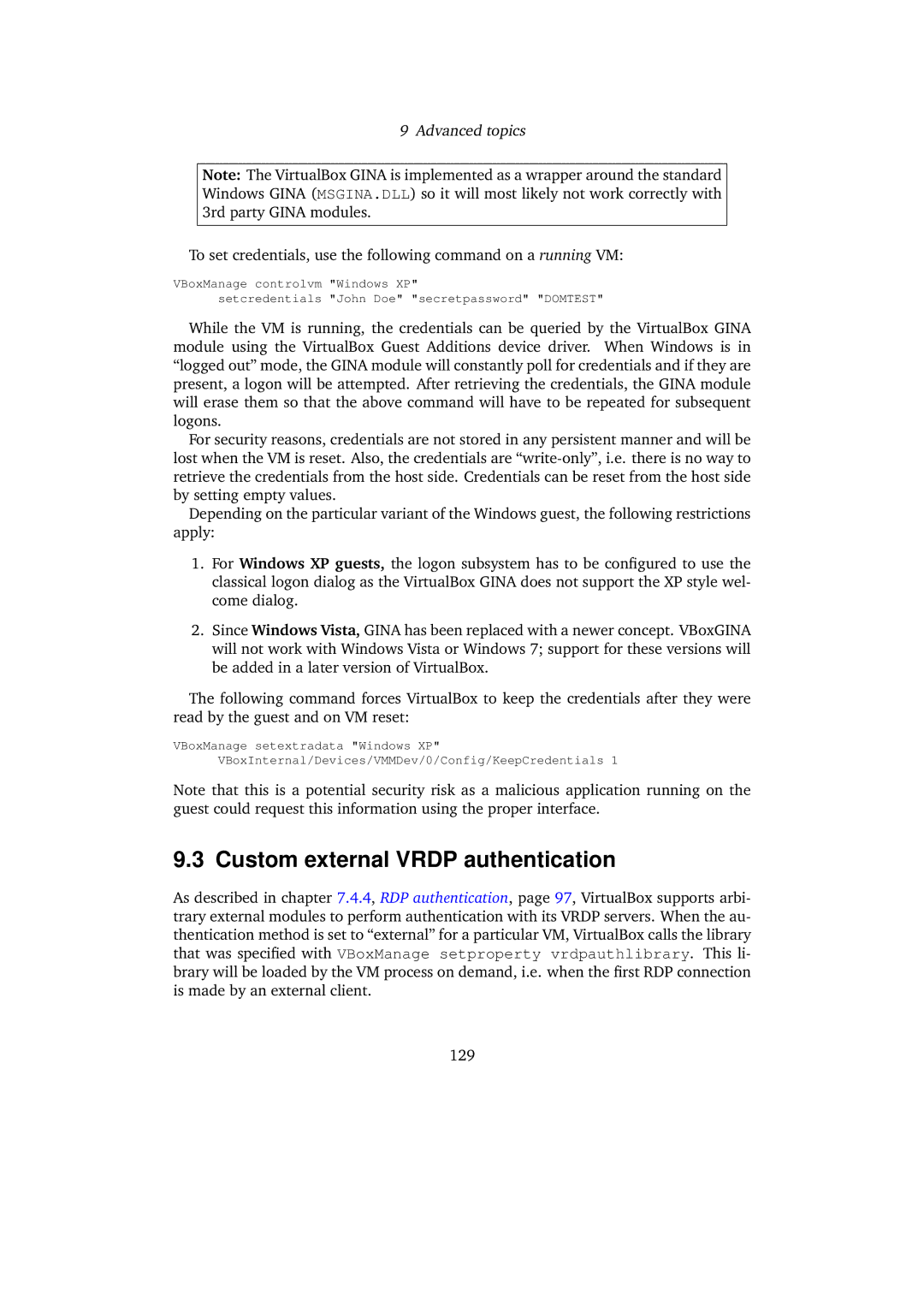 Sun Microsystems 3.0.0 user manual Custom external Vrdp authentication 