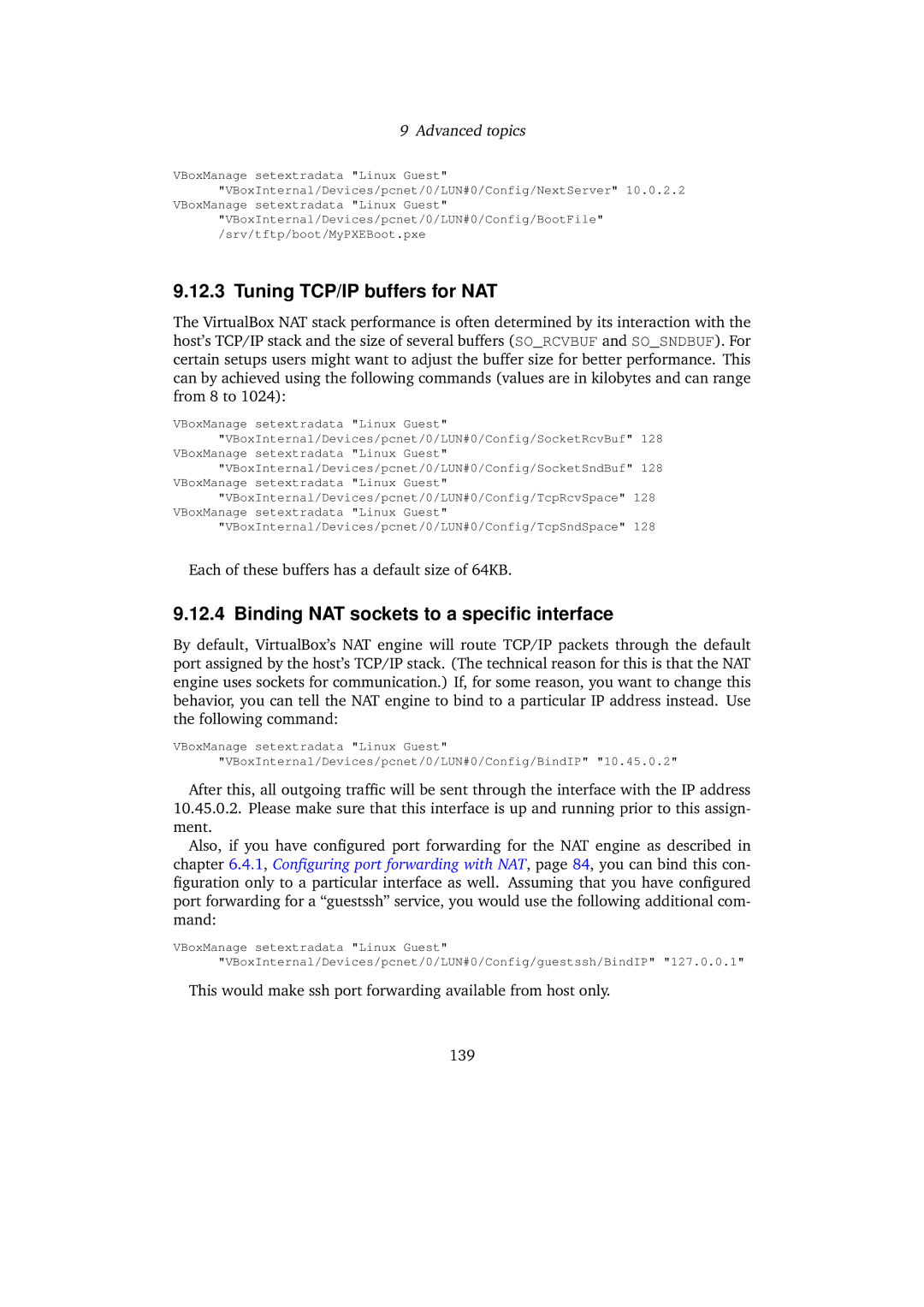 Sun Microsystems 3.0.0 user manual Tuning TCP/IP buffers for NAT, Binding NAT sockets to a speciﬁc interface 