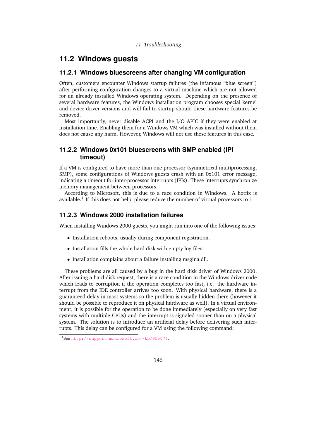 Sun Microsystems 3.0.0 user manual Windows guests, Windows bluescreens after changing VM conﬁguration 