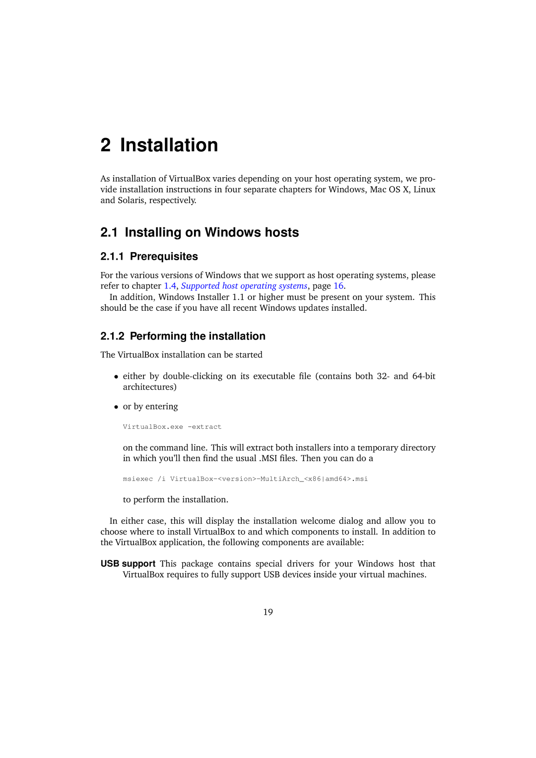 Sun Microsystems 3.0.0 user manual Installation, Installing on Windows hosts, Prerequisites, Performing the installation 