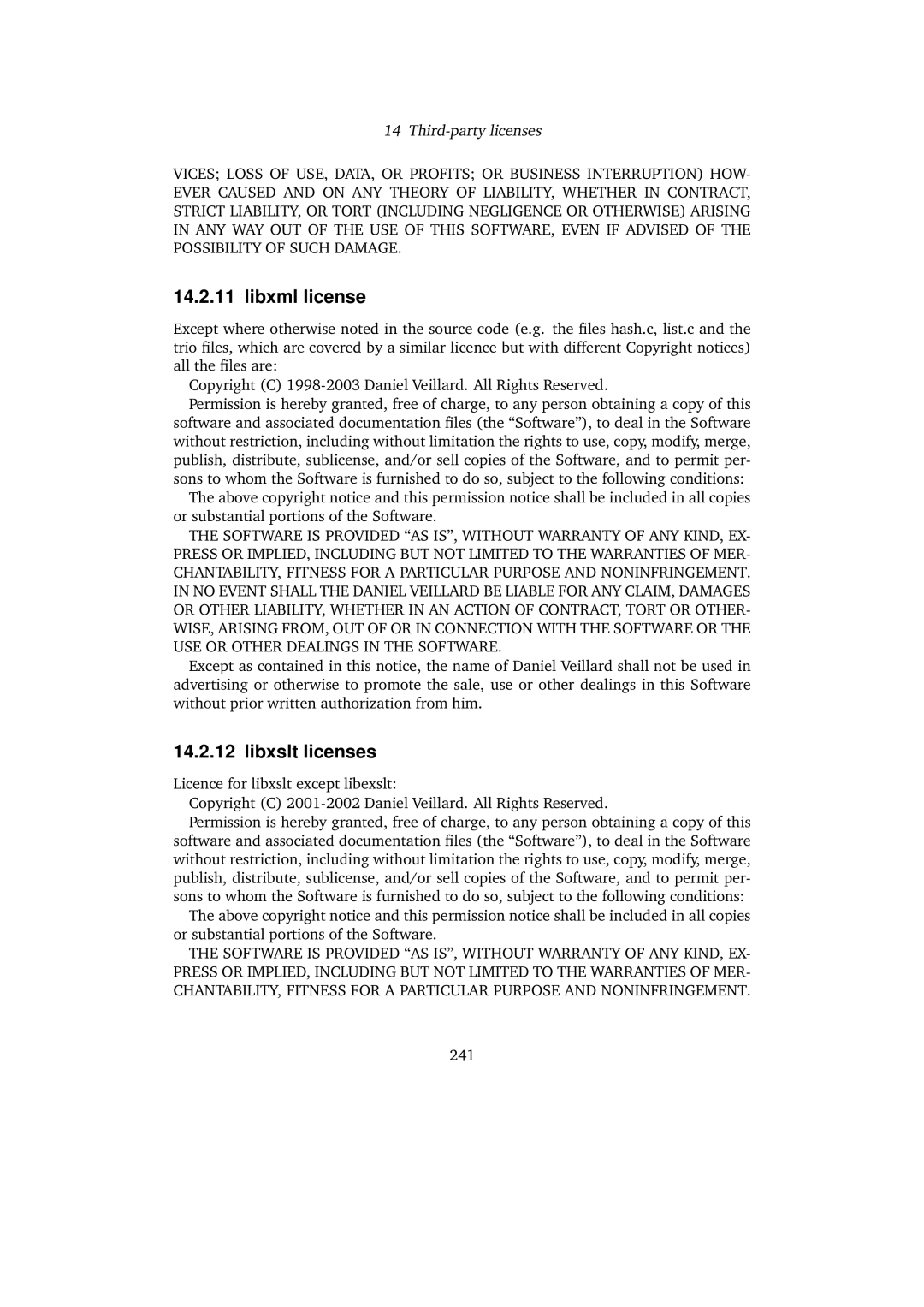 Sun Microsystems 3.0.0 user manual Libxml license, Libxslt licenses 