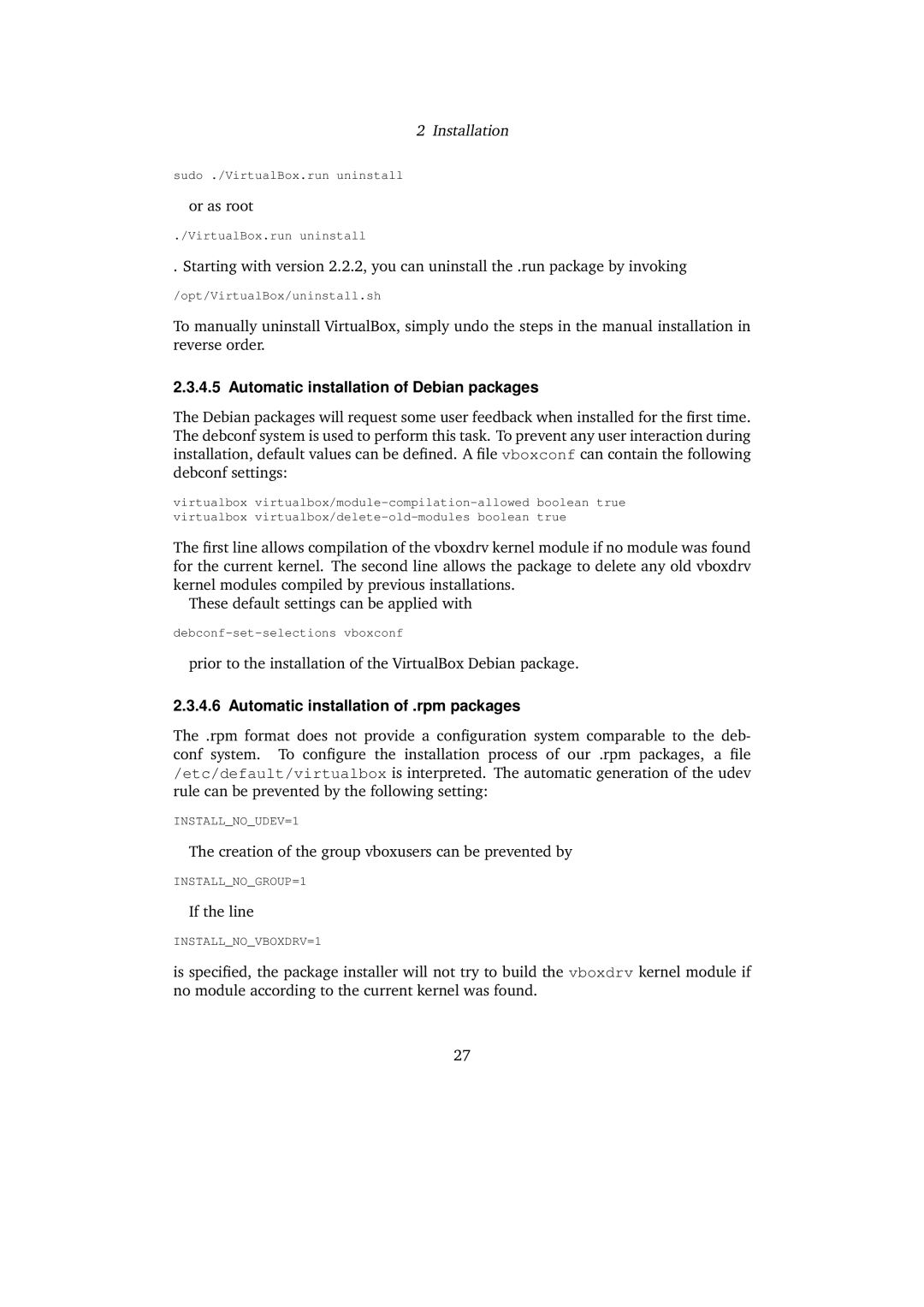 Sun Microsystems 3.0.0 user manual Automatic installation of Debian packages, Automatic installation of .rpm packages 