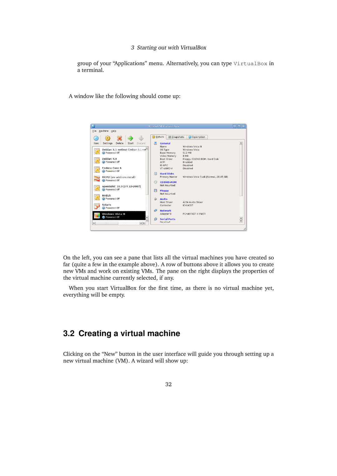 Sun Microsystems 3.0.0 user manual Creating a virtual machine 