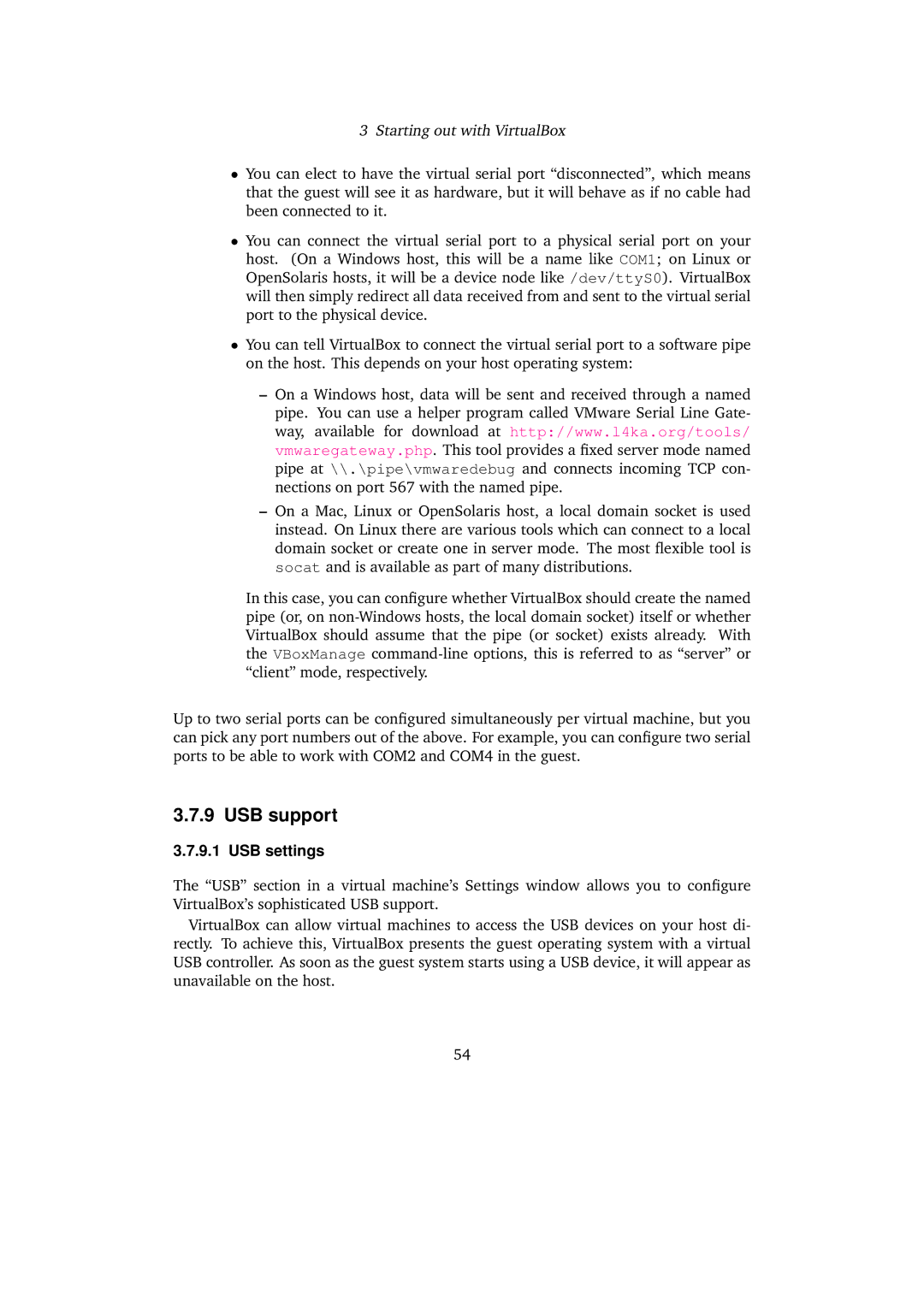 Sun Microsystems 3.0.0 user manual USB support, USB settings 