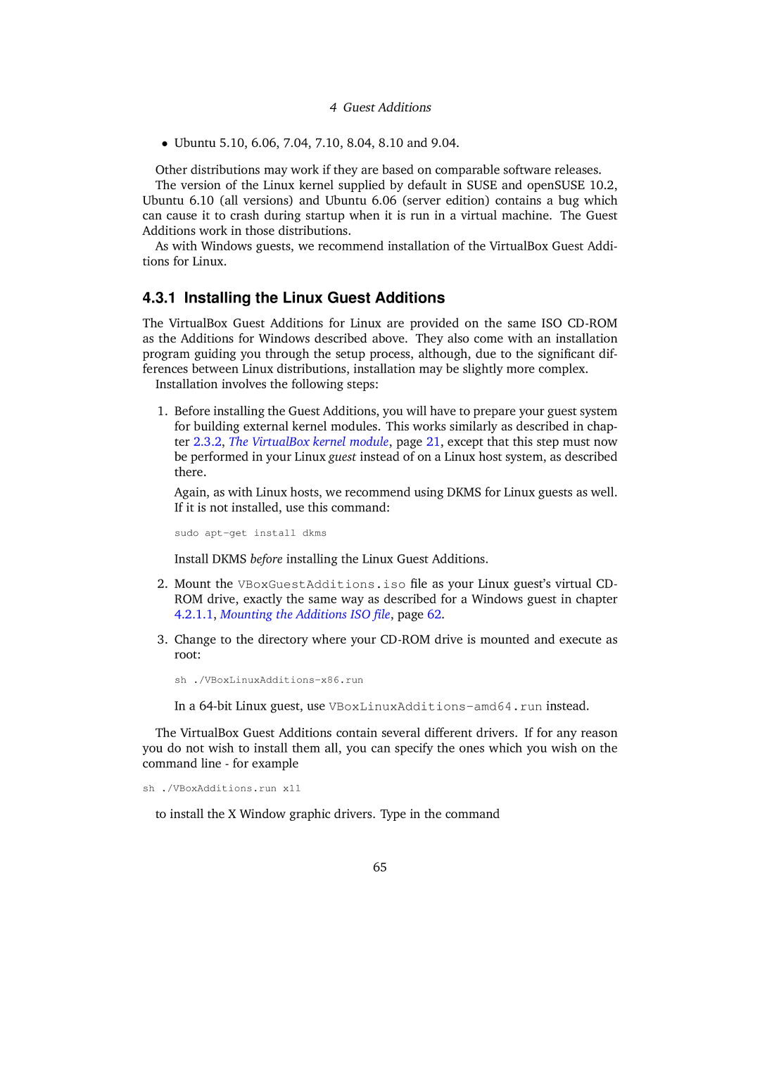 Sun Microsystems 3.0.0 user manual Installing the Linux Guest Additions 