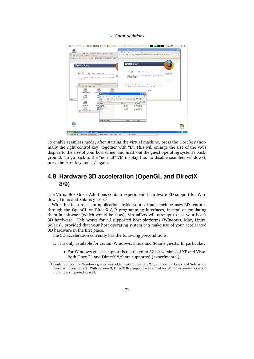 Sun Microsystems 3.0.0 user manual Hardware 3D acceleration OpenGL and DirectX 8/9 