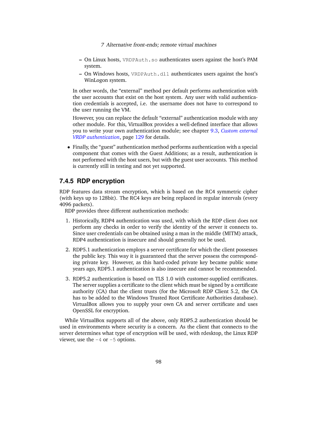 Sun Microsystems 3.0.0 user manual RDP encryption 