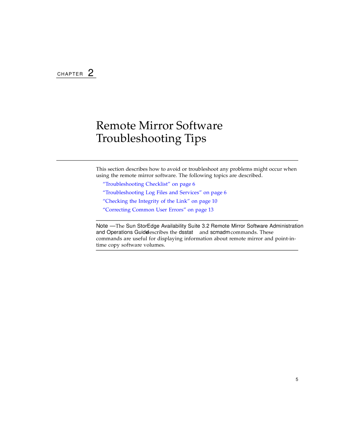 Sun Microsystems 3.2 manual Remote Mirror Software Troubleshooting Tips 