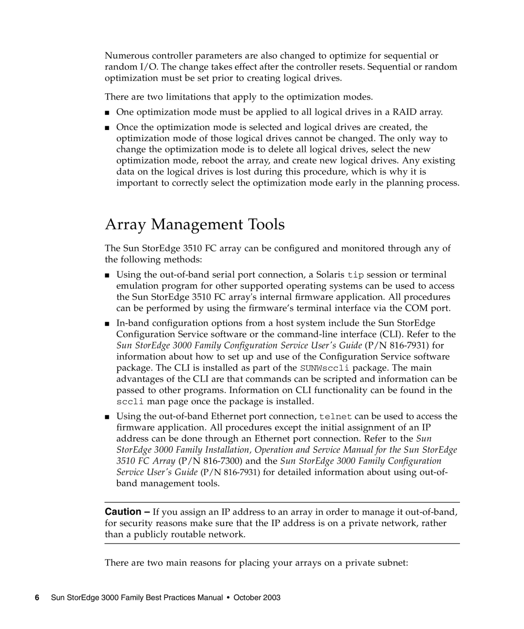 Sun Microsystems 3510 manual Array Management Tools 