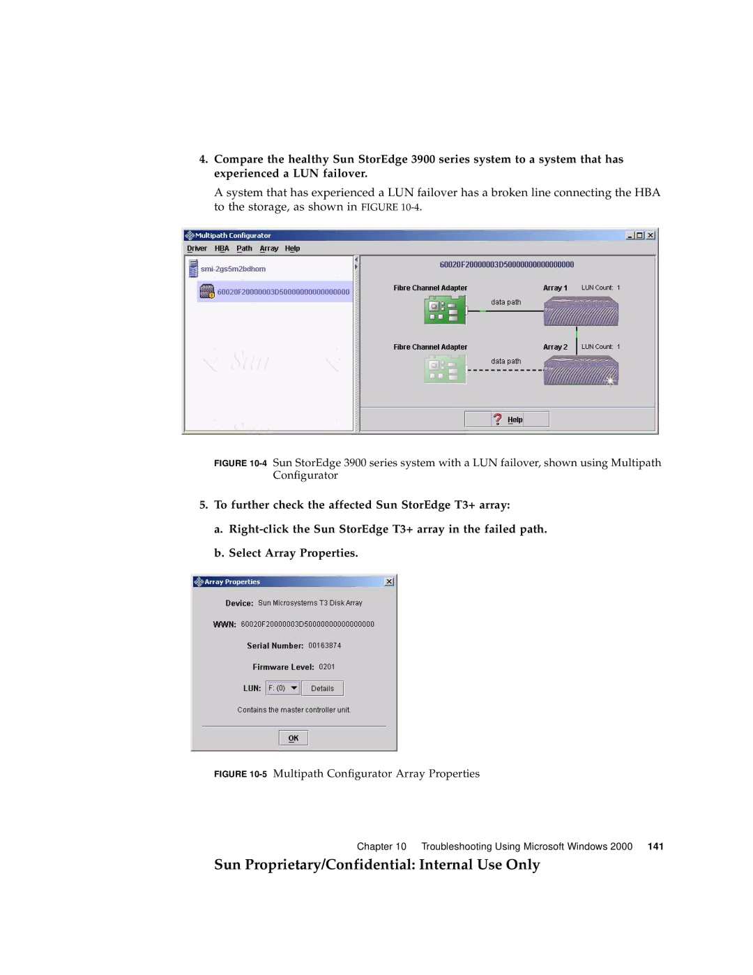 Sun Microsystems 6900, 3900 manual 5Multipath Configurator Array Properties 