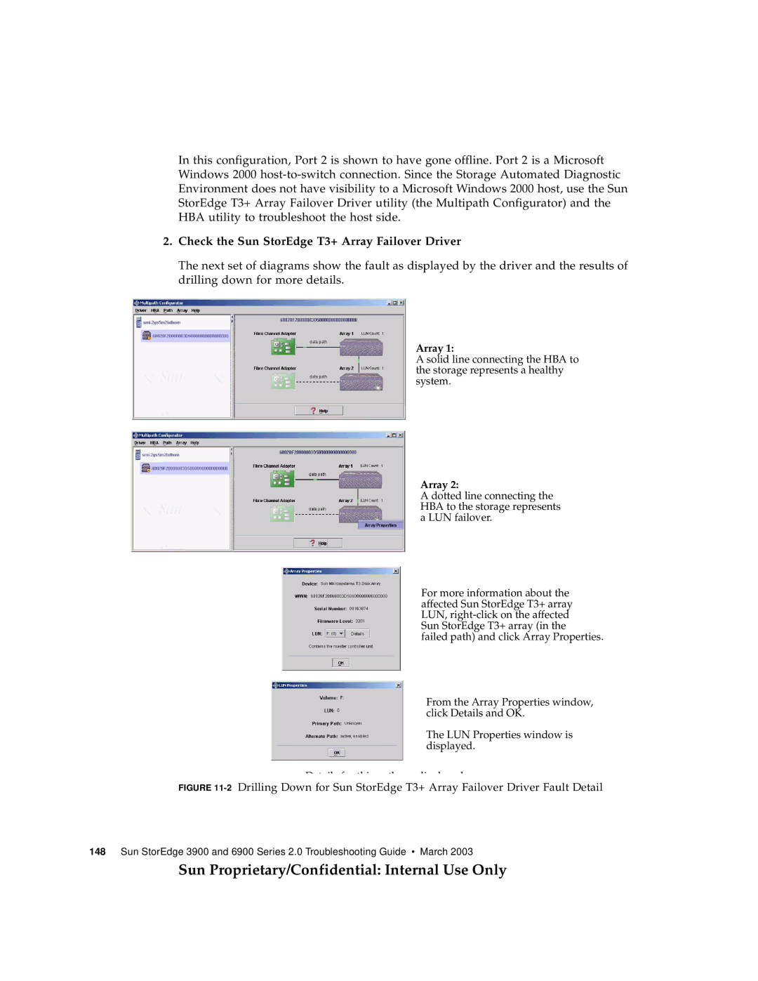 Sun Microsystems 3900, 6900 manual Check the Sun StorEdge T3+ Array Failover Driver 