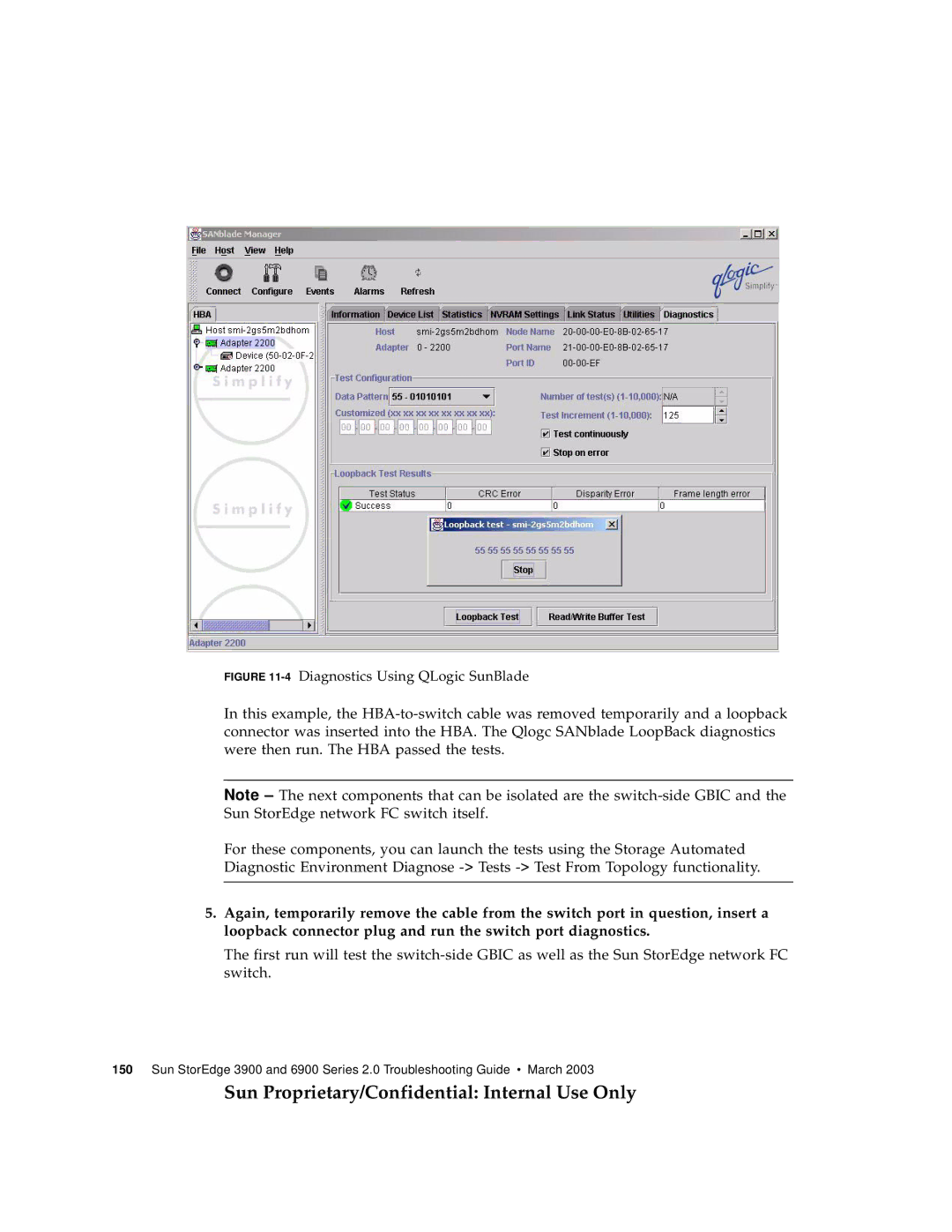 Sun Microsystems 3900, 6900 manual 4Diagnostics Using QLogic SunBlade 