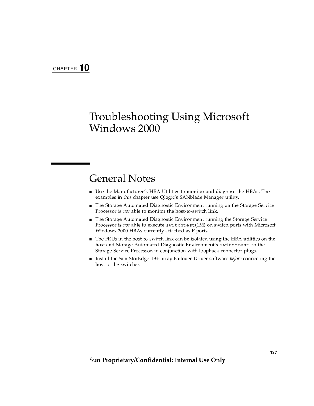 Sun Microsystems 6900, 3900 manual Troubleshooting Using Microsoft Windows, General Notes 