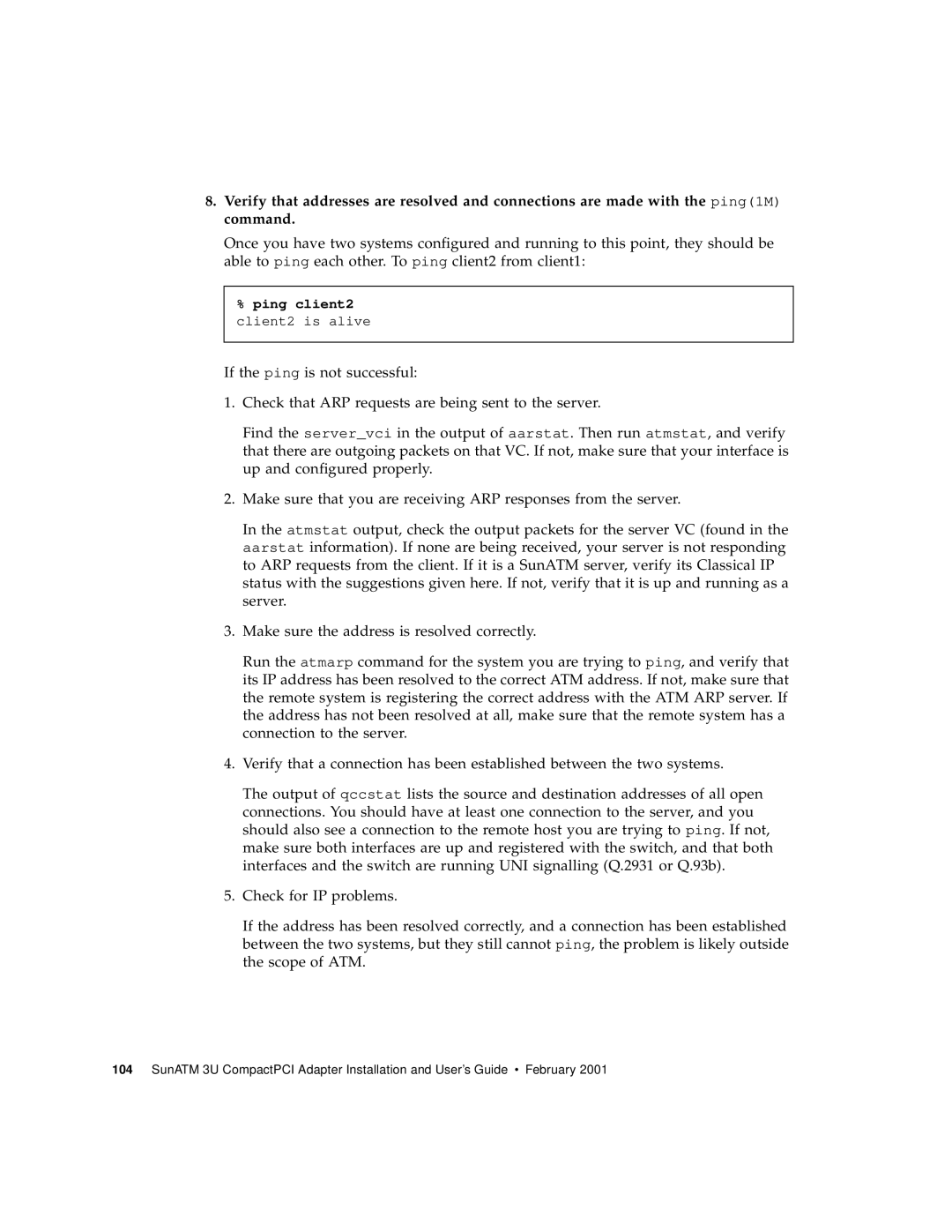 Sun Microsystems 3U manual Ping client2 